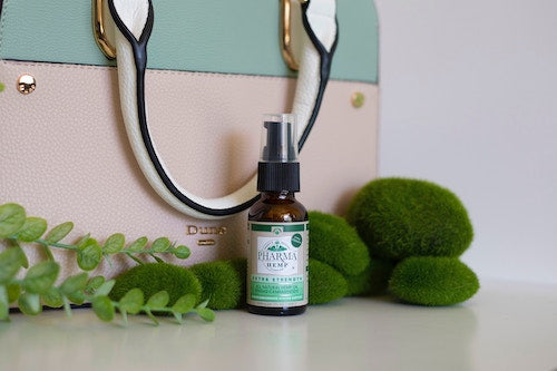 Bottle of hemp-derived CBD.